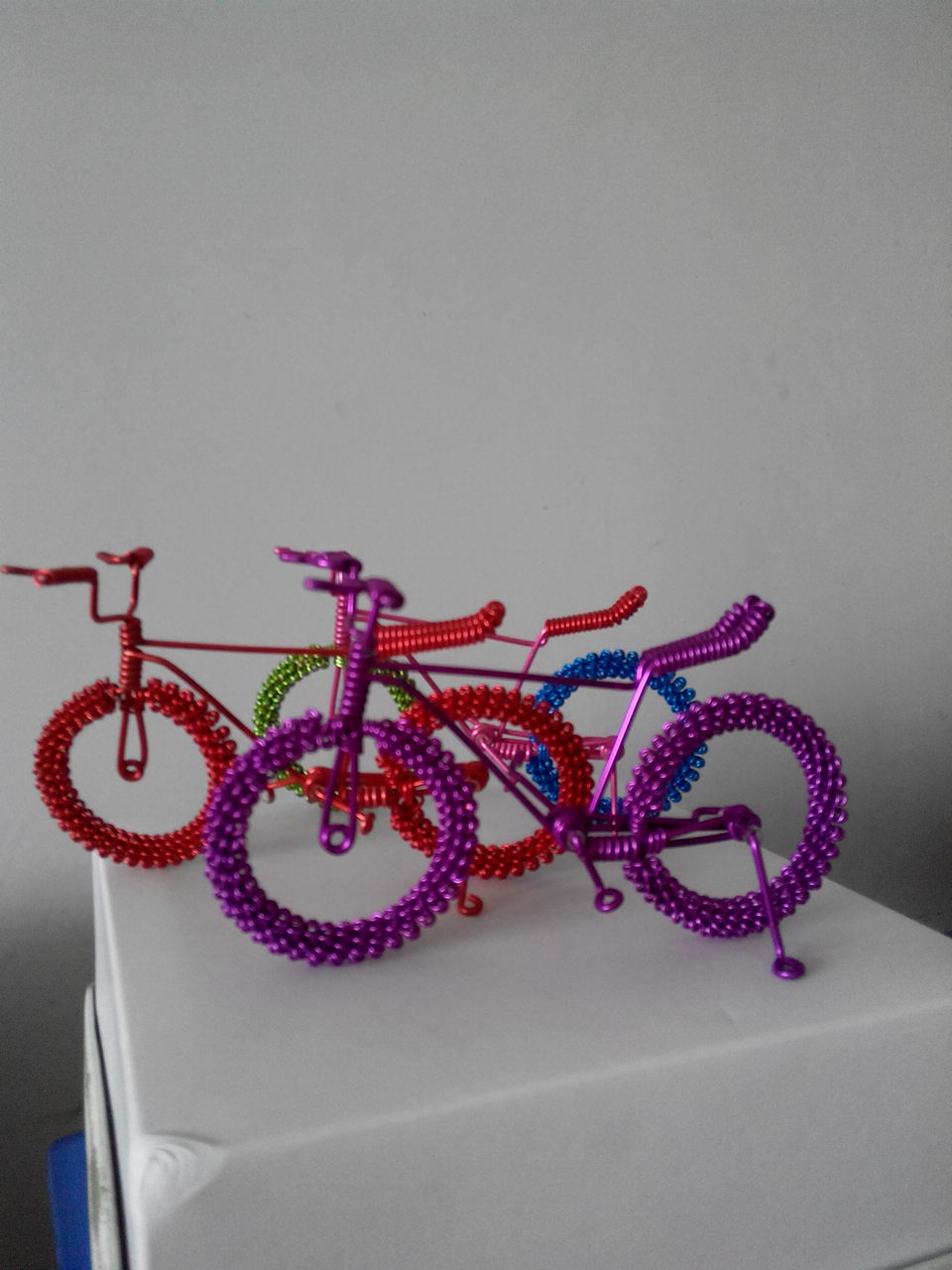 创意手工制作的彩色漆包线自行车单车工艺品铁丝铜线